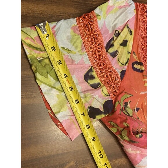 Womens Harve Bernard Sz XL Colorful Ruffle Short-Sleeve Cottagecore - Picture 14 of 16